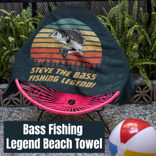 Toalha De Praia Vintage Largemouth Bass, nome da lenda