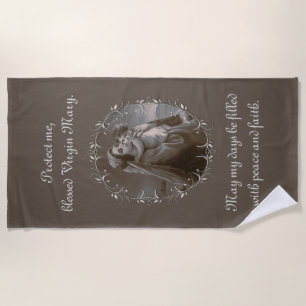 Toalha De Praia Vintage Madonna e Child com Silver Frame