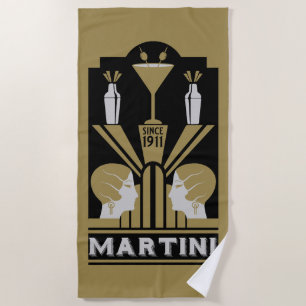 Toalha De Praia Vintage Martini Art Deco
