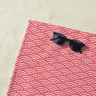Toalha De Praia Vintage Pink Sakura Koinobori Peixe Escala B