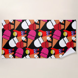 Toalha De Praia Vintage Retro Sorvete Art