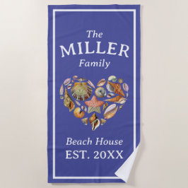 Toalha De Praia Vintage Seashell Family Beach House Towel