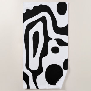 Toalha De Praia Vise Grip: Abstrato preto e branco