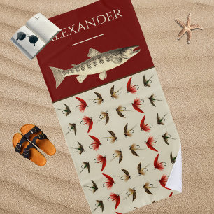 Toalha De Praia Voo Pesca Mosca Mosca Rustic Salmon Beach Towel