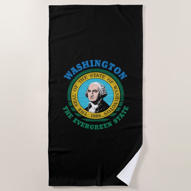 TOALHA DE PRAIA WASHINGTON EVERGREEN STATE FLAG (Frente)