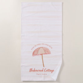 Toalha De Praia Watercolor Beach Umbrella Tropical