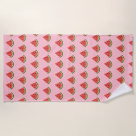 Toalha De Praia Watermelon Wedges Beach Towel (rosa, vermelho e ve