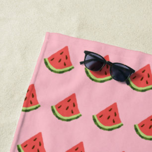 Toalha De Praia Watermelon Wedges Beach Towel (rosa, vermelho e ve