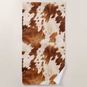 Toalha De Praia Western Brown Cream Cowhide