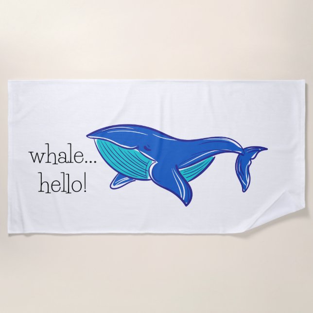 Toalha De Praia Whale Hello Beach Towel (Frente)