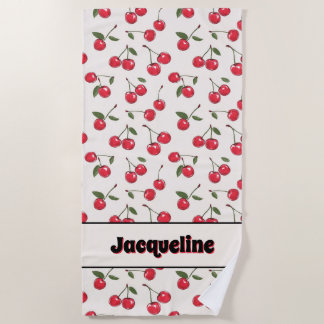 Toalha De Praia Whimsic Summer Red Cherry