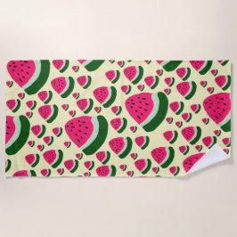 Toalha De Praia Whimsical Watermelons Cute Summer Fruit Pattern 