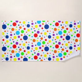 Toalha De Praia White Rainbow Spots Beach Towel