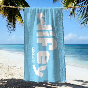 Toalha De Praia Wifey, Nova Noiva Aqua & White Beach Towel