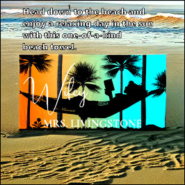 Toalha De Praia Wifey Script, Adicione Seu Nome, Tropical, Beach T