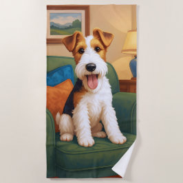 Toalha De Praia Wire Fox Terrier - This Seat's Taken