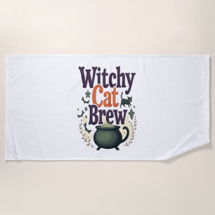 Toalha De Praia Witchy Cat Brew