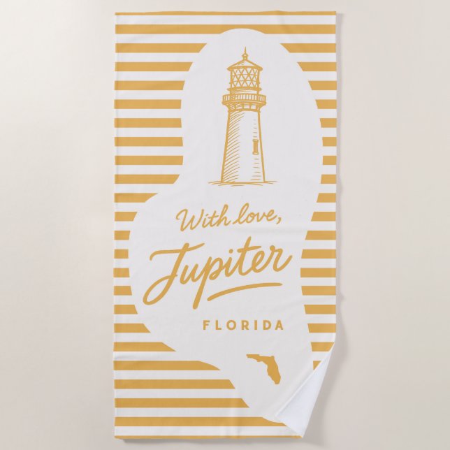 Toalha De Praia With Love Jupiter Beach Towel (Frente)