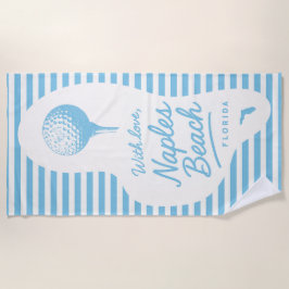 Toalha De Praia With Love Naples Beach Golf Tee Towel