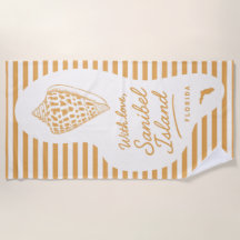 With Love Sanibel Island Junonia Beach Towel