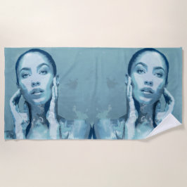 Toalha De Praia "Woman in Blue" Premium Canvas