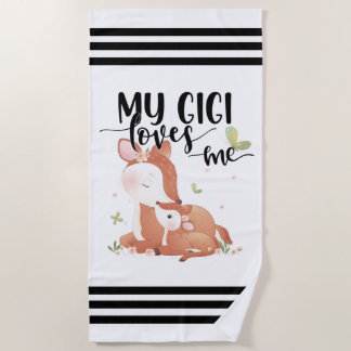 Toalha De Praia Woodland Deer Doe and Baby Fawn My Gigi Me ama