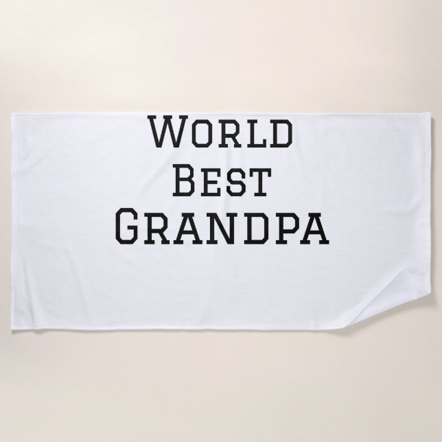 Toalha De Praia World best Grandpa adiciona nome texto esportes te (Frente)
