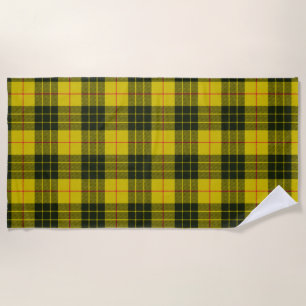 Toalha De Praia Xadrez amarela Tartan