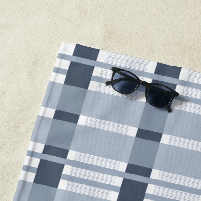 Toalha De Praia Xadrez Azul e Torres de Estirpes (In Situ)