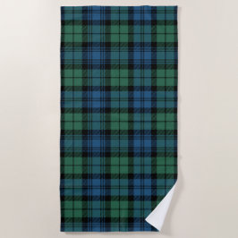 Toalha De Praia Xadrez Clan Campbell Tartan Blue Black Green Check