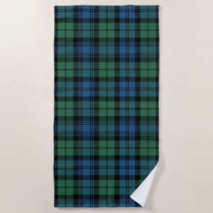 Toalha De Praia Xadrez Clan Campbell Tartan Blue Black Green Check