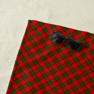 Toalha De Praia Xadrez verde-vermelha Maxwell tartan