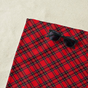Toalha De Praia Xadrez vermelha de Stewart tartan