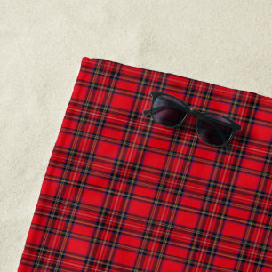 Toalha De Praia Xadrez vermelha de Stewart tartan