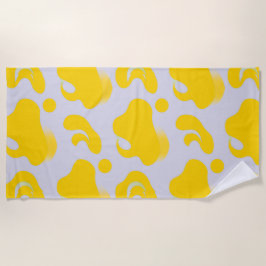 Toalha De Praia Yellow Organic Abstract 