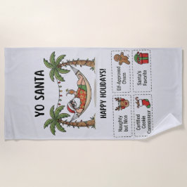 Toalha De Praia Yo Santa Funny Summer Christmas Tropical Holiday