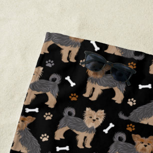 Toalha De Praia Yorkshire Terrier Paws e Bones Yorkie Dog