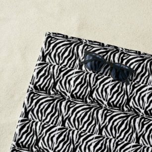 Toalha De Praia Zebra preto e branco modelada