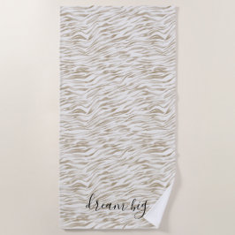 Toalha De Praia Zen Cream Branco Cacau Castanho Zebra Impressão