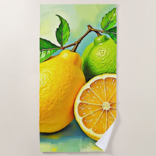 Toalha De Praia Zesty Citrus Burst of Sunshine Design