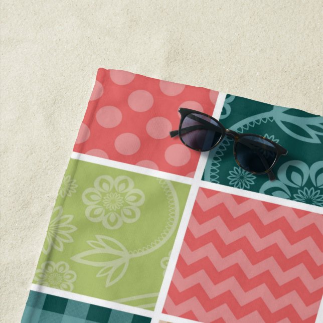 Toalha De Praia Zigzag, Chevron, Gingham, Bolinhas, Patchwork (In Situ)