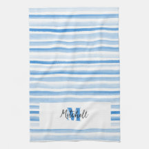 Toalha de Prato PERSONALIZADA Aquarela Azul