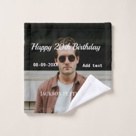 Toalha De Rosto 20 de feliz simples data add name mod