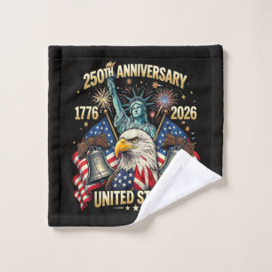 Toalha De Rosto 250 Anos de Aniversário Americano 1776-2026 Bandei
