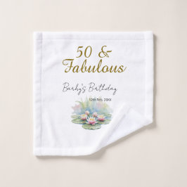 Toalha De Rosto 50 & fabulous golden water lotus lily watercolor 