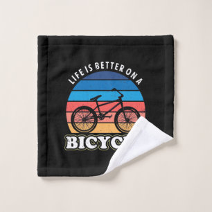 Toalha De Rosto A Vida É Melhor Num Bicicleto