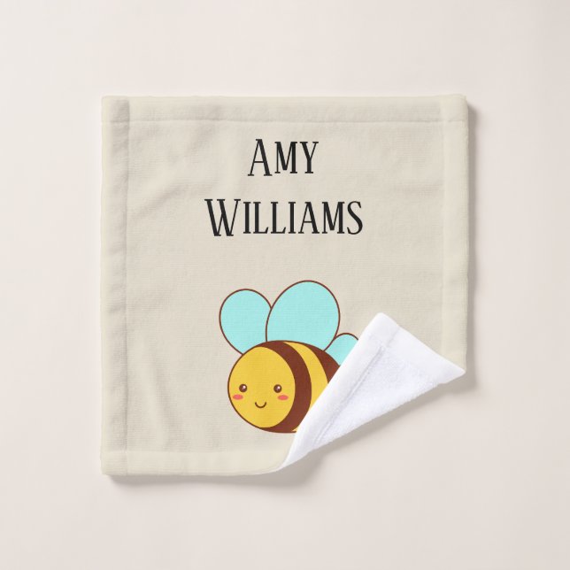 Toalha De Rosto Abeja personalizada fofa  (Pano de lavar)