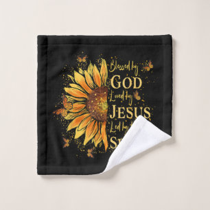 Toalha De Rosto Abençoado Por Deus - Amado Por Jesus, Girassol