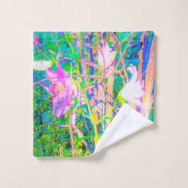 Toalha De Rosto Abstrato Oriental Lily no Meu Jardim Rubio