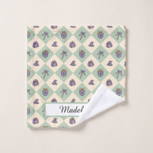 Toalha De Rosto Academia de Meninas Personalizada Xadrez Verde Men